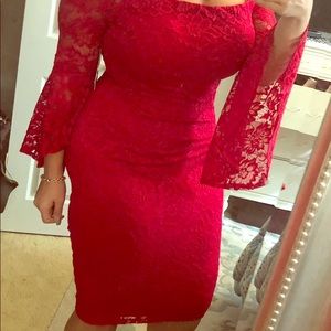 Red lace dress